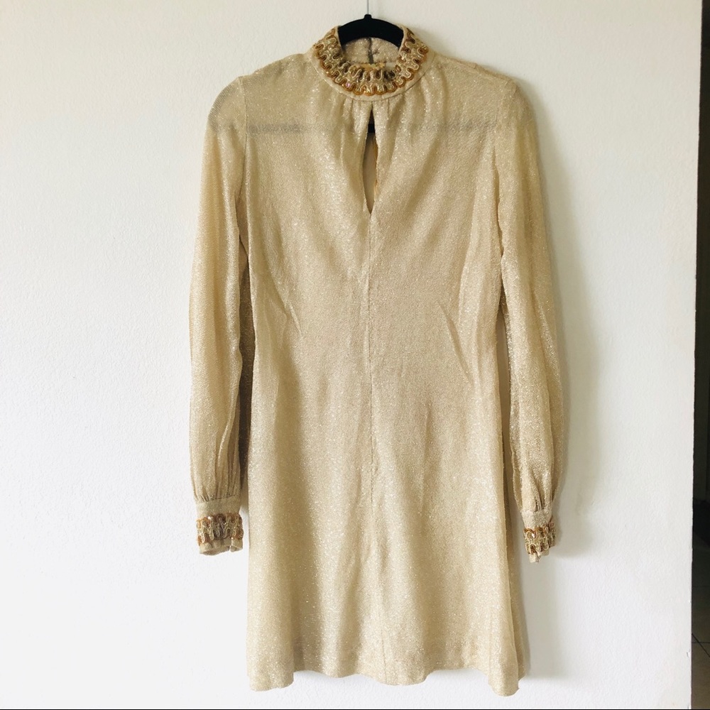 Shimmering long sleeve embellished dress